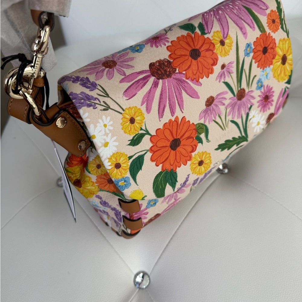 Aimee Kestenberg Zen Convertible Crossbody Floral Leather Shoulder - Picture 3 of 16
